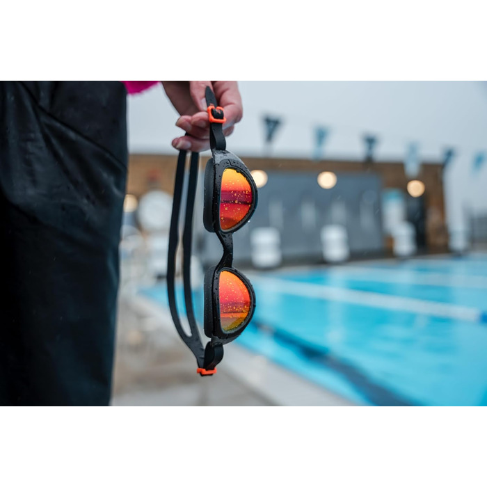Окуляри для плавання ZONE3 Attack Polarized (чорно-сірі, оранжеві лінзи) - відкрита вода, басейн