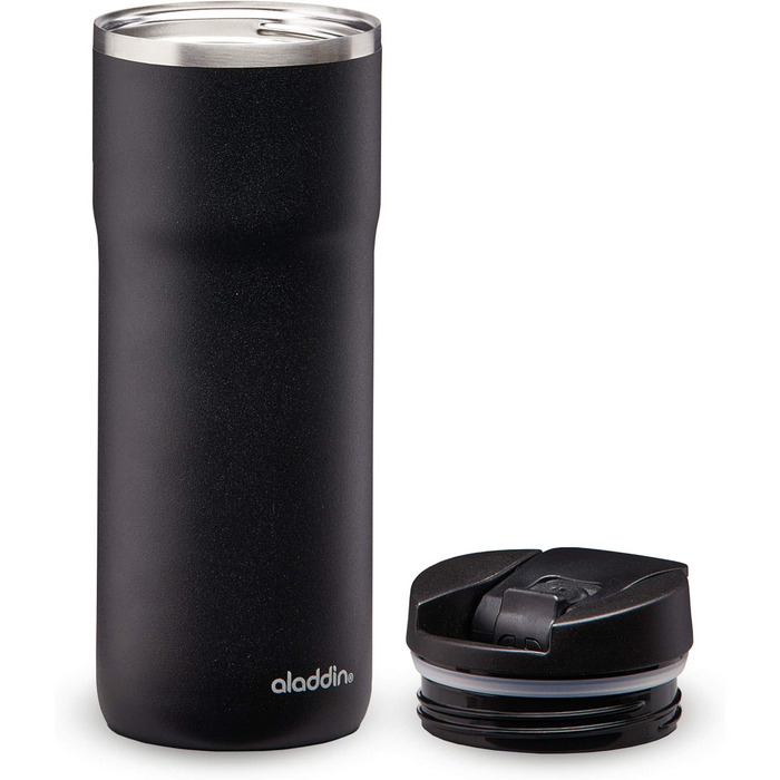 Термочашка Aladdin Barista Java 0.47 л, сталева, герметична, чорна, для кави, з кришкою, BPA-free, для подорожей, зберігає тепло 4 години, можна мити в посудомийці