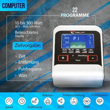 Фитнес-велотренажер Christopeit AL 2 / AL 2 S до 150 кг, 24 рівні опору, магнітна система гальмування 9 кг, тихий, Soft-Touch комп'ютер AL 2 S Digital, срібний