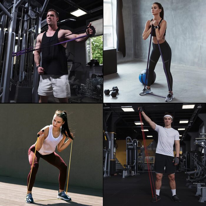 Фітнес гумки CFX: 8 шт. з дверним кріпленням, сумкою та інструкцією для фітнесу, розтяжки, йоги та силових тренувань