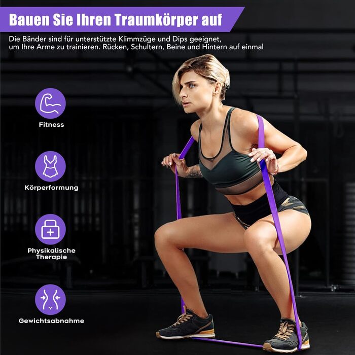 Набір еластичних стрічок для фітнесу з 4 рівнями опору, Resistance Bands Set з ручками, фіксатором для дверей, чохлом, сумкою та інструкцією. Ідеально для фітнесу, розтяжки та йоги.