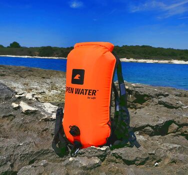 Надувна буйка OPENWATER для плавання та триатлону з рюкзаком 3-в-1, 28L, з водонепроникною сумкою