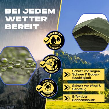 Намет Lumaland Camping - легкий намет Pop-Up для 2-4 особи | Куполовий намет для кемпінгу, трекінгу та фестивалів | Водонепроникний намет 210x190x110cm | Захист від вітру та сонця на пляжі