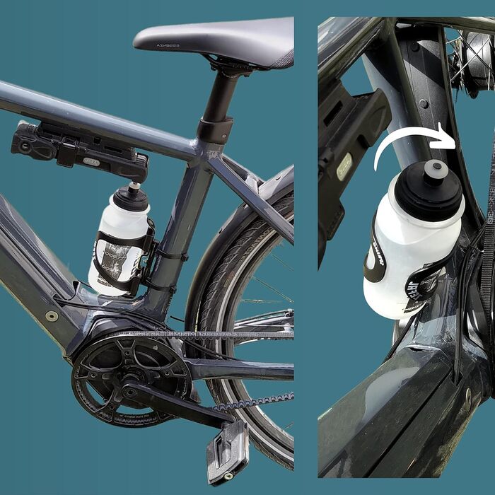 Універсальний велосипедний фляготримач BeDiCo-Multi Mount Twist, алюмінієвий, без гвинтів, з адаптером, поворотний для зручного доступу