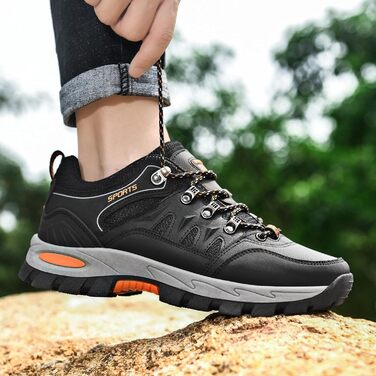 Чоловічі туристичні черевики Leichte Wanderschuhe: зручні, дихаючі, з антиковзким покриттям для хайкінгу та трекінгу (37 EU, Чорний)