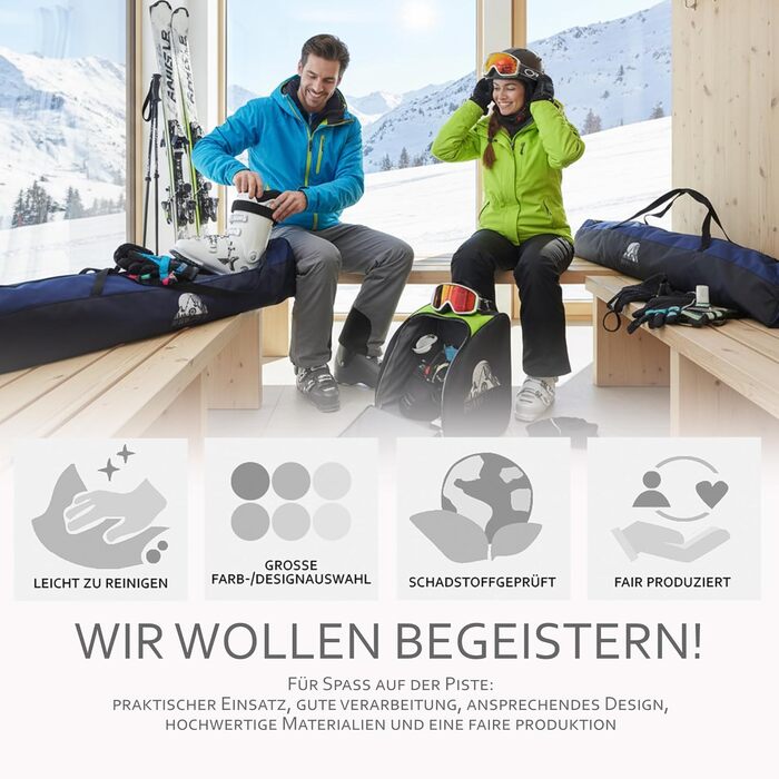 Чохол для лиж Rawstyle Skitasche Set: водовідштовхуючий, 160/180/190 см, для зимових видів спорту, чорно-рожевий комплект