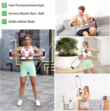Тренажер для грудних м'язів GoFitness Push Down Bar 20 кг — домашній фітнес-тренажер для жінок, для зміцнення грудей, рук, плечей, спини та пресу, білий