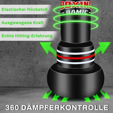 Важкий боксерський мішок QAMIC на підставці, 180 см, для дорослих, з боксерськими рукавичками та насосом, PVC 0,5 мм, для MMA, Муай Тай, фітнесу та тренувань