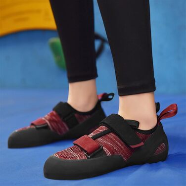 Кріпи для скелелазіння чоловічі/жіночі для залу, початківці, боулдеринг, тренувальні (43 EU, Червоний/Бордовий)