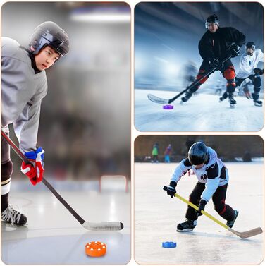 Набір хокейних шайб BESPORTBLE 6 шт. - шайби для вуличного хокею з ABS пластику, для гри в приміщенні та на вулиці, тренування інлайнового хокею - кольорові та неслизькі, для дітей та дорослих