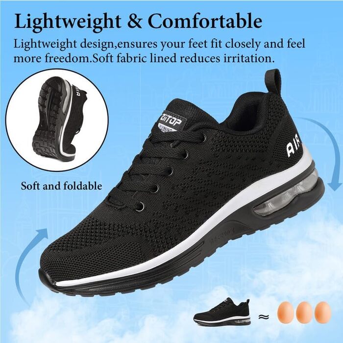 Кросівки для чоловіків: бігові, спортивні, повсякденні, для ходьби, тренувань, гімнастики, чорно-білі. Розмір 40 2/3 EU