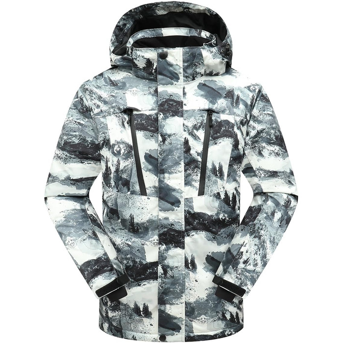Чоловіча водонепроникна лижна куртка PHIBEE, тепла, вітрозахисна, з капюшоном, для зими, розмір XXL, з принтом
