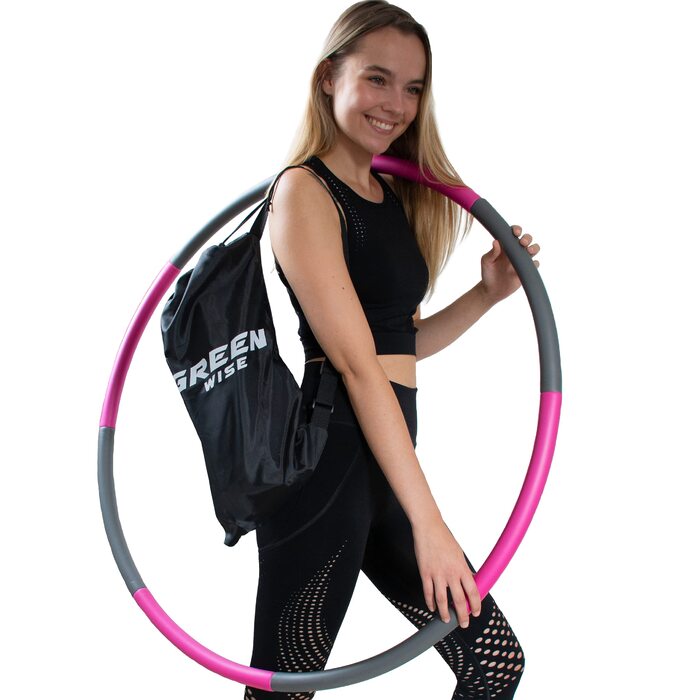 Обруч для схуднення GreenWise Hula Hoop 95 см, сталь, масажний, для дорослих та дітей | з відео-інструкцією та сумкою