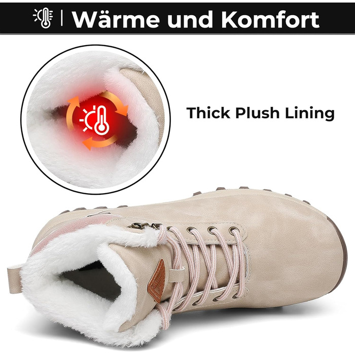 Зимові черевики Mishansha для чоловіків та жінок. Теплі, з підкладкою, зимові чоботи для активного відпочинку. Розміри 36-48 EU, колір слонова кістка