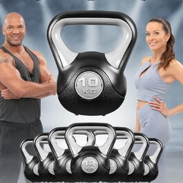 Гиря Miweba Sports KB200 4-12 кг для фітнесу, силових тренувань, гумове покриття, для дому та вулиці