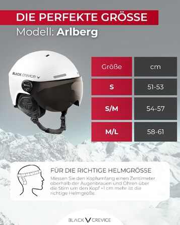 Гірськолижний шолом Crevice Arlberg з двома візорами, розмір S (51-54), колір білий/карбон