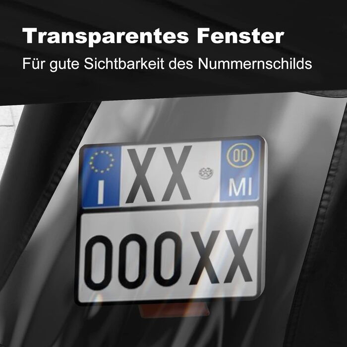 Водонепроникний чохол для мотоцикла WOLTU з тканини Oxford 210D, захисний тент від дощу, пилу та UV-променів з отворами для замків, 245×105×125 см, чорний
