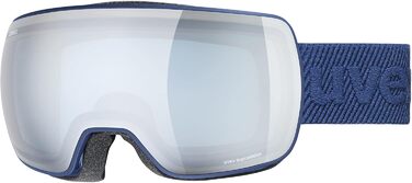 Лижна маска Uvex Compact FM, унісекс, універсальний розмір, синя матова/сріблясто-блакитна, 100% захист від ультрафіолету