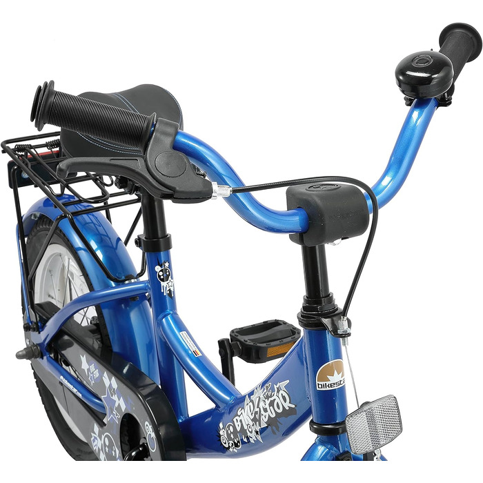 Дитяче велосипед BIKESTAR 14 дюймів для хлопчиків та дівчаток від 4 років | Класичний дизайн | Рожево-білий (блакитний)