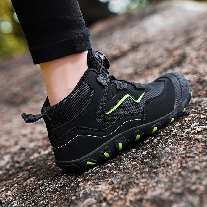 Дитячі трекінгові черевики Kinder: водонепроникні, зручні, дихаючі, чорні, розмір 27-37