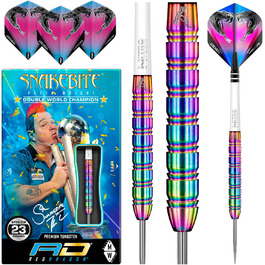 Професійний набір дротиків Red Dragon Peter Wright Snakebite 1, вольфрамові, 23 г, з крилами та стрижнями