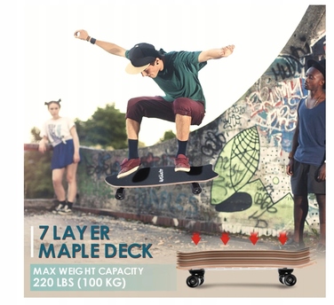 Круїзер-скейтборд Hikole 27 × 8 | Підшипники ABEC-11, універсальна модель