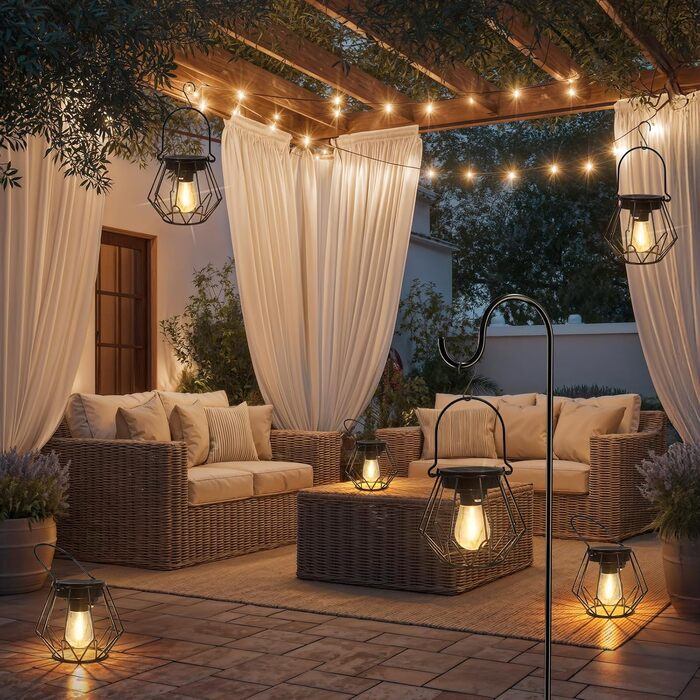 Сонячні лампи для саду на сонячних батареях, 2 шт. Водонепроникні металеві ліхтарі для вулиці, LED, IP65, чорний, V-подібні