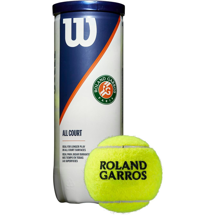 Тенісний м'яч Wilson Roland Garros 4 шт. (жовтий) - офіційний м'яч Відкритого чемпіонату Франції