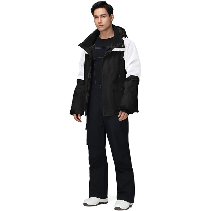 Чоловіча куртка G NOWING для сноубордингу та лижного спорту, водонепроникна, білий + білий (XXL)