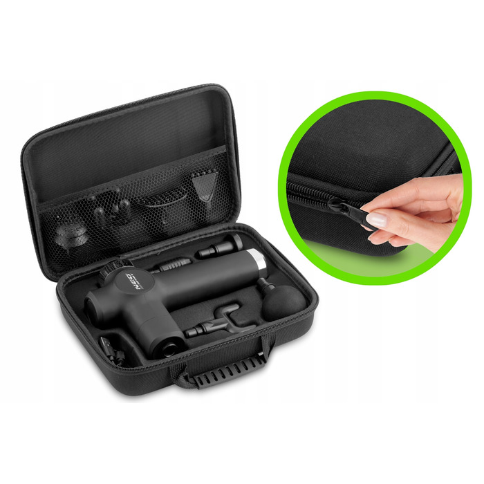 Перкусійний масажер для тіла Neo-sport NS-501, 8 насадок, чорний