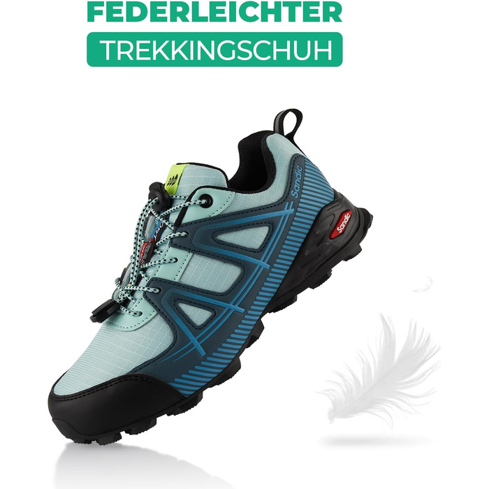 Черевики для трекінгу та трейлраннінгу для жінок та чоловіків, дихаючі, 45 EU, блакитні