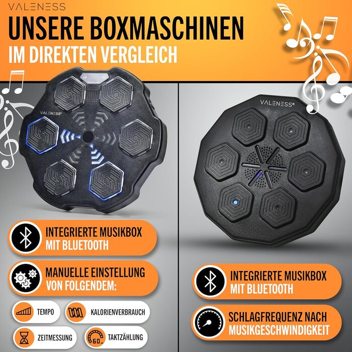 Музична бокс-машина VALENESS® - Smart Box Machine з LED, бокс-автомат для дому, з боксерськими рукавичками. Ідеальне боксерське тренування для дітей та дорослих.