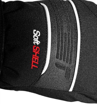 Дитячі гірськолижні рукавички-рукавиці Reusch Softshell, водонепроникні та теплі, чорно-білі, розмір 4