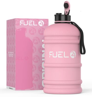 Спортивна пляшка для води Fuel24 Jug 2,2 л з поп-кришкою та ручкою, рожева, без BPA, для залу та фітнесу