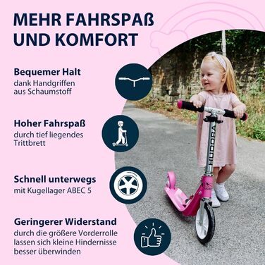 Дитячий алюмінієвий самокат HUDORA Little BigWheel, складаний, регульований, великі колеса, до 100 кг, для дітей від 3 років