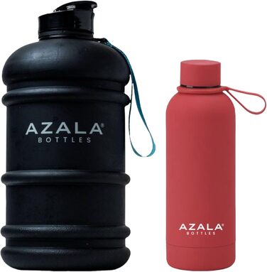 Термос Azala 2 л + 500 мл для спорту, чорний/червоний