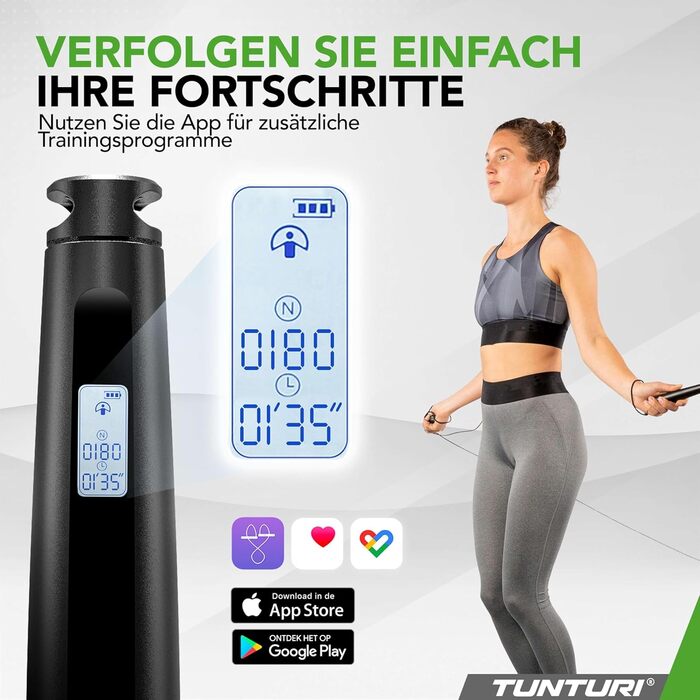 Скакалка Tunturi Smart Springseil - регульована довжина, зручні ручки, для дітей та дорослих