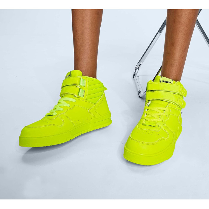 Жіночі баскетбольні черевики Lucky Step з клямкою - стильні кросівки з екошкіри, 37 EU, лайм