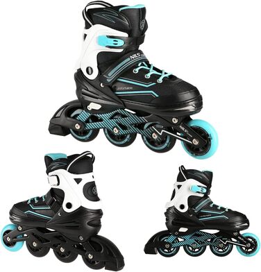 Інлайнерочки Nils для дівчаток, ABEC 7, регульовані, розмір 35-38, блакитні
