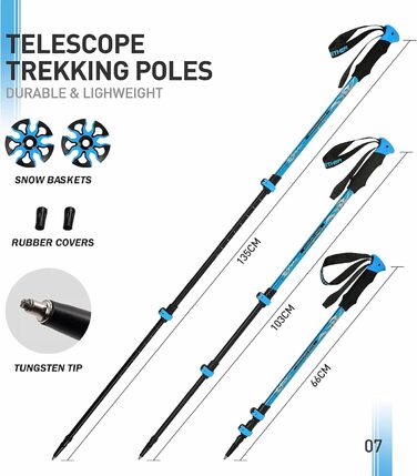 Снігоступи G2 21/25/30/36 дюймів, легкі, з захистом пальців, EVA-підкладкою, регульованою фіксацією, підйомкою п'ятки, гнучким шарніром, міцним ремінцем, трекінговими палками, сумкою для перенесення, сніговими ковпаками (5 кольорів). Підходять для ваги до 200lbs (25 дюймів) та до 250lbs (30 дюймів).