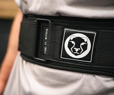 Пояс для пауерліфтингу Mammal Strength 15,2 см, зручна спинка, автоматична застібка, для кросстренінгу, станова тяга, чорний, розмір L (талія 91-102 см)