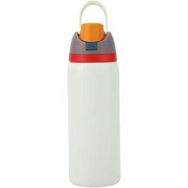 32oz ізольована пляшка для води з нержавіючої сталі зі зручною трубочкою, термос, для спорту, подорожей та авто, BPA-free, не протікає, молочно-біла
