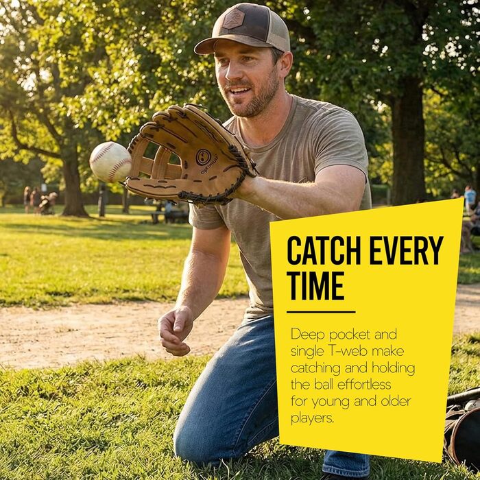 Бейсбольна рукавиця Optimum Extremer для лівші, дитяча: глибока кишеня, м'яка підкладка, захист зап'ястя