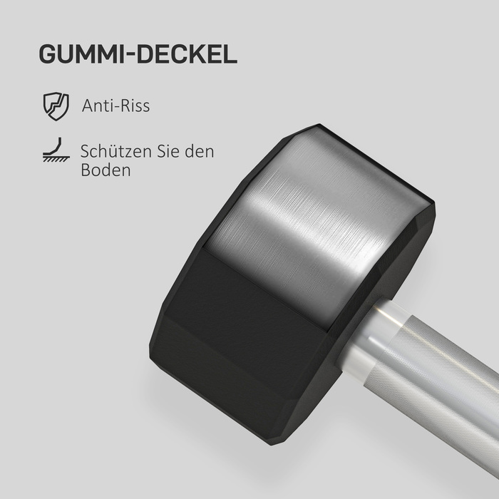 Набір гантелей SPORTNOW Kurzhandtel 2 x 10 кг: не котяться, неслизьке покриття ручки, гумове покриття, металевий сердечник, чорного кольору