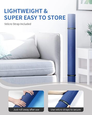 Йогамат CAMBIVO XXL: 183x122 см, 6-12 мм, TPE, з рушником