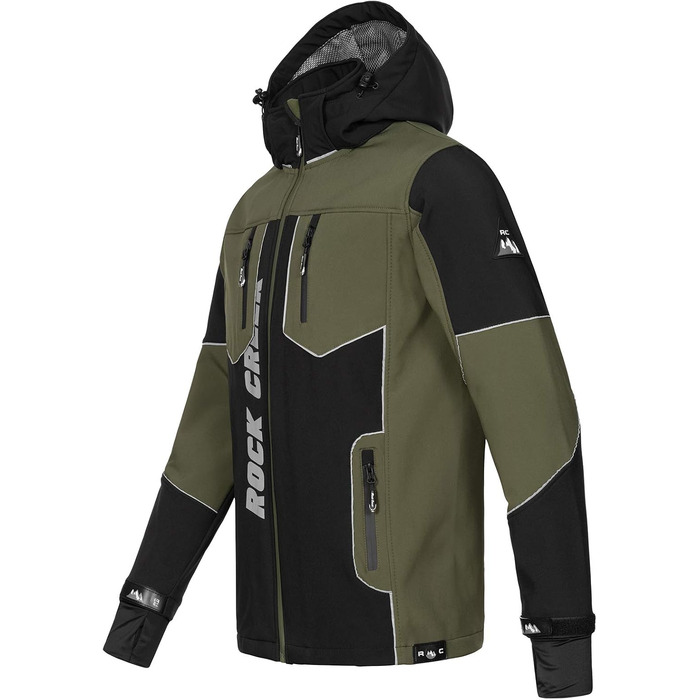 Чоловіча куртка-софтшелл Rock Creek Outdoor H-237, чорна, розмір S
