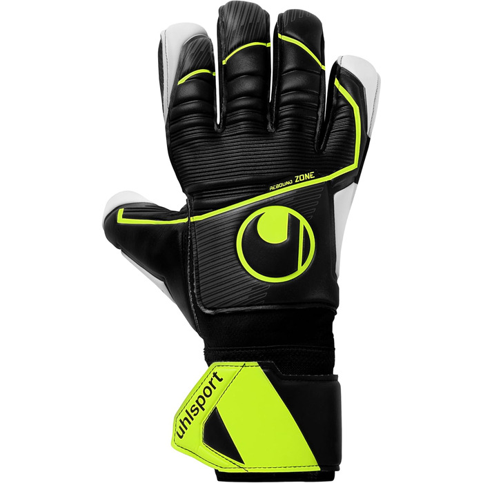 Воротарські рукавички Uhlsport Supersoft HN Flex Frame для дітей та дорослих, чорні/жовті, розмір 7