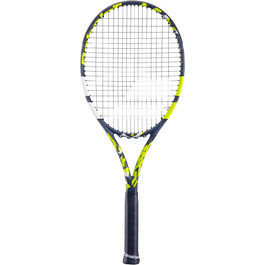 Тенісна ракетка Babolat Boost Aero для дорослих, легка, графітова, сіро-жовта, для жінок і чоловіків, вже з натягнутими струнами, розмір рукоятки 1