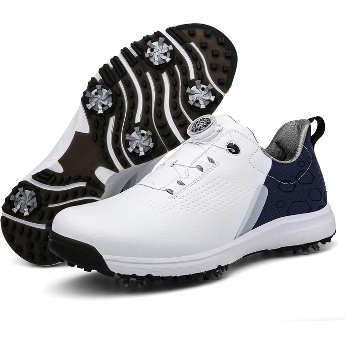 Жіночі гольф-туфлі з шипами, водонепроникні та легкі. Білий колір (41 EU, Синій)