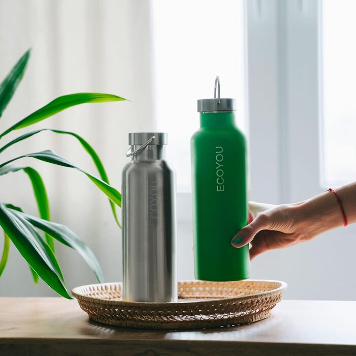 Термос-бутилка EcoYou з нержавіючої сталі 750 мл, подвійні стінки, для гарячих і холодних напоїв, ізотермічна пляшка для спорту та активного відпочинку